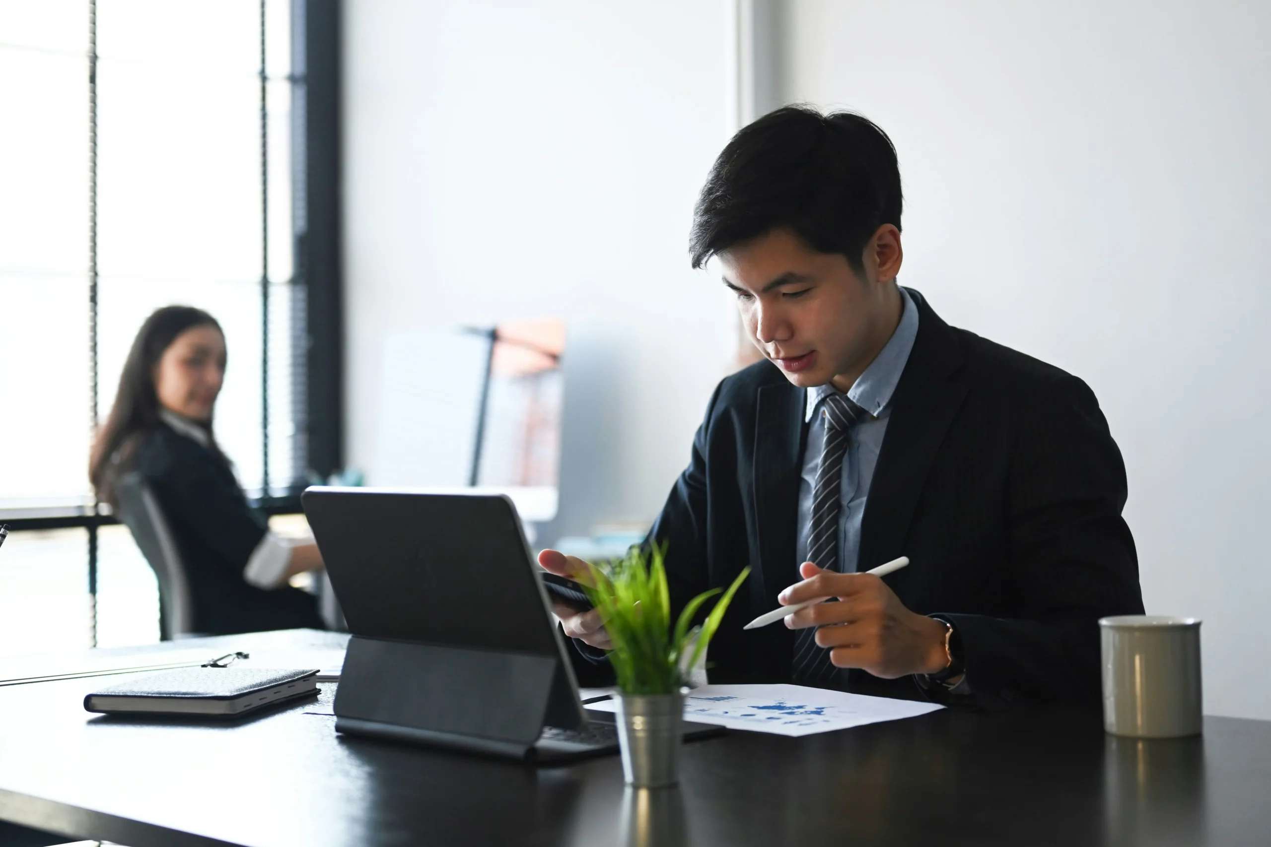 businessman at his desk